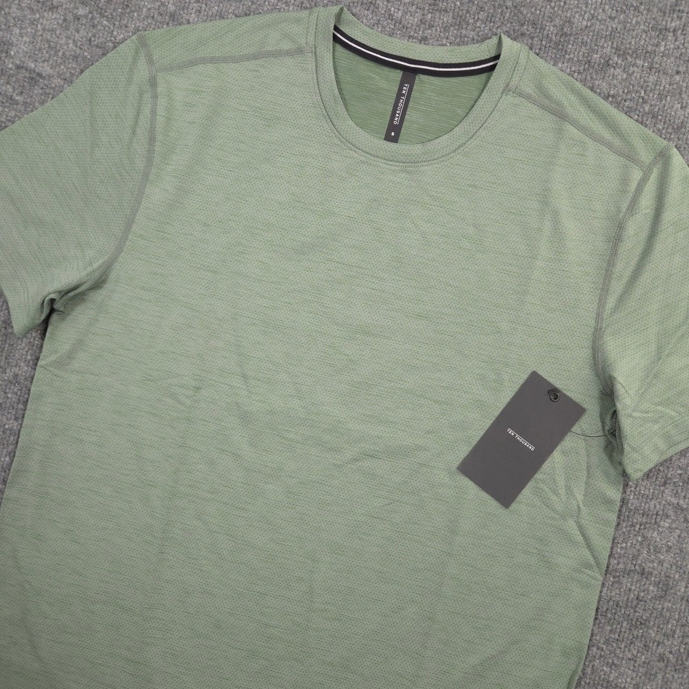 Ten Thousand Interval Shirt Mens S Fir Green Performance Short Sleeve Train NEW
